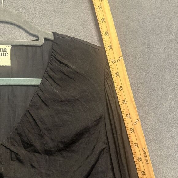 Savanna Jane Baby Doll Top Balloon Sleeve Womens Plus Size 3X Black Peasant - Picture 4 of 11